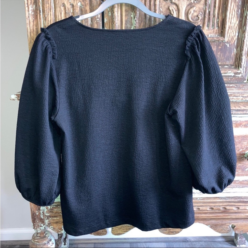 Ann Taylor Black Textured Blouse - Picture 6 of 6